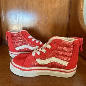 Vans Toddler High Top SK8-Hi Micro Sequins Zip Shoes Size 5.0